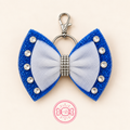 Blue and White Key Chain Bow